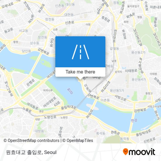 원효대교 출입로 map