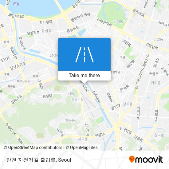 탄천 자전거길 출입로 map