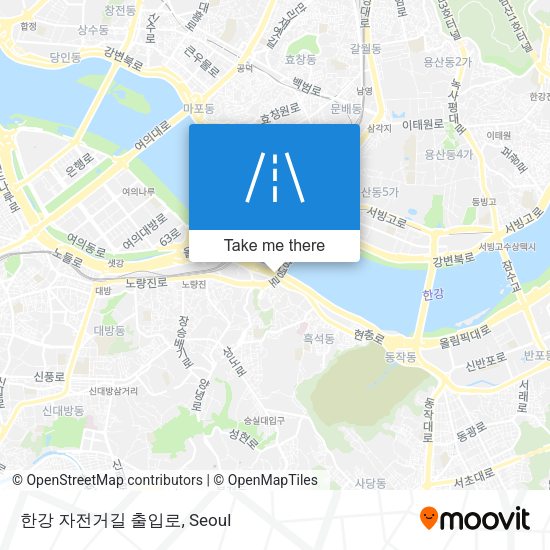 한강 자전거길 출입로 map