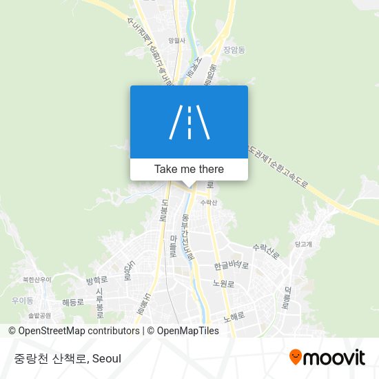 중랑천 산책로 map