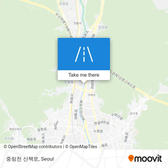 중랑천 산책로 map