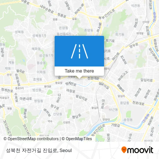 성북천 자전거길 진입로 map