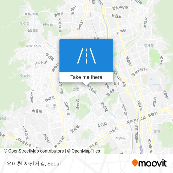우이천 자전거길 map
