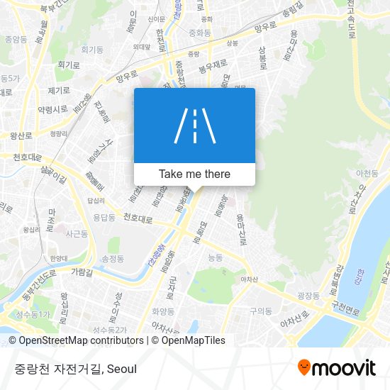 중랑천 자전거길 map