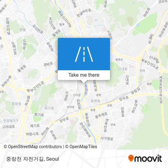 중랑천 자전거길 map