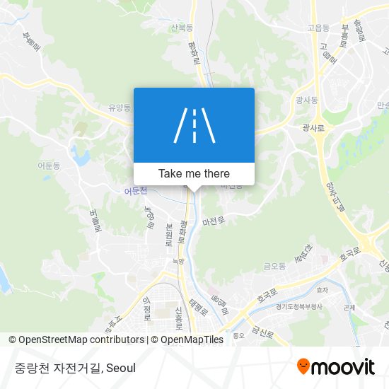 중랑천 자전거길 map