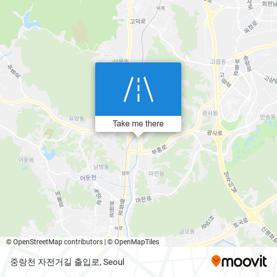 중랑천 자전거길 출입로 map