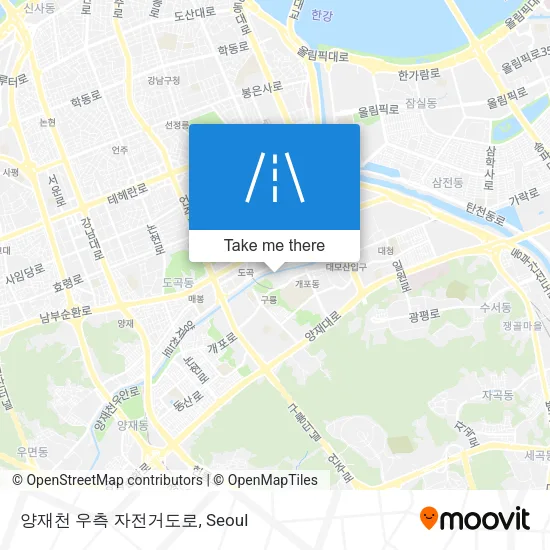 양재천 우측 자전거도로 map