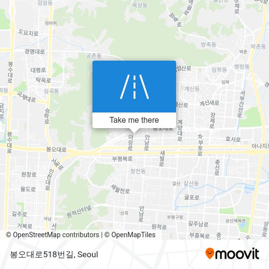 봉오대로518번길 map