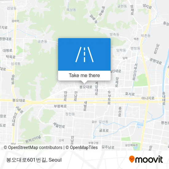 봉오대로601번길 map
