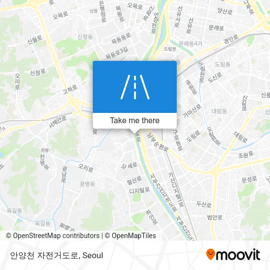 안양천 자전거도로 map
