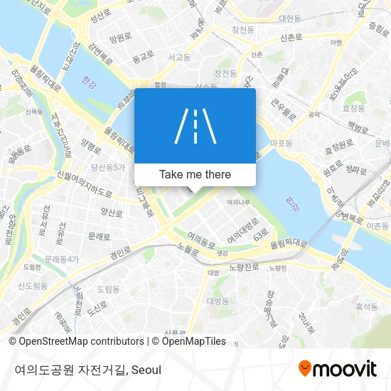 여의도공원 자전거길 map