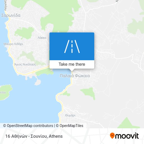 16 Αθήνών - Σουνίου map
