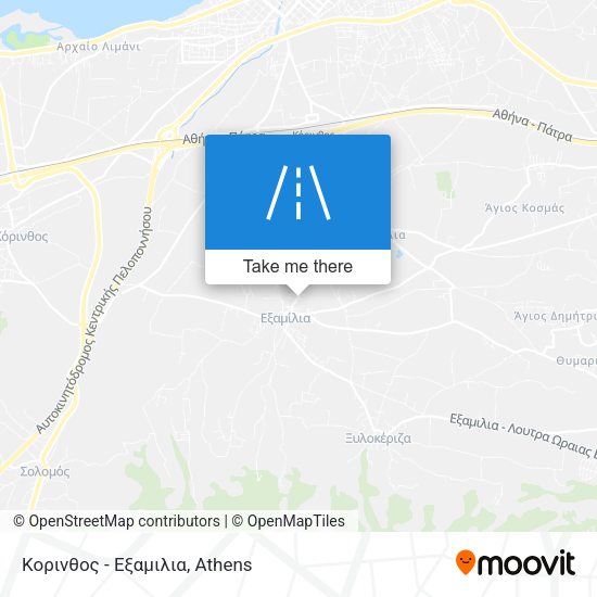 Κορινθος - Εξαμιλια map