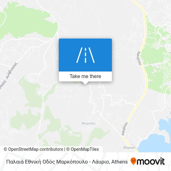 Παλαιά Εθνική Οδός Μαρκόπουλο - Λάυριο map
