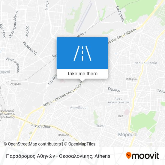 Παράδρομος Αθηνών - Θεσσαλονίκης map