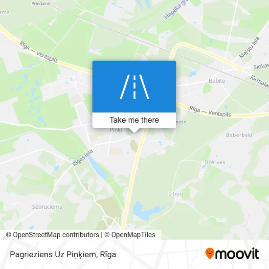 Карта Pagrieziens Uz Piņķiem