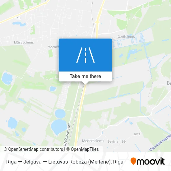 Rīga — Jelgava — Lietuvas Robeža (Meitene) map