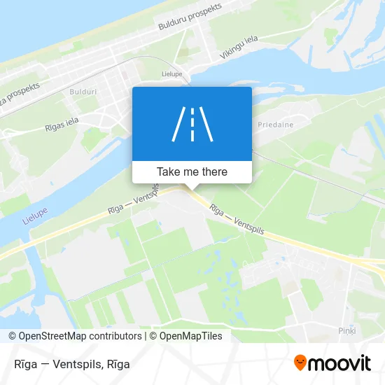 Rīga — Ventspils map