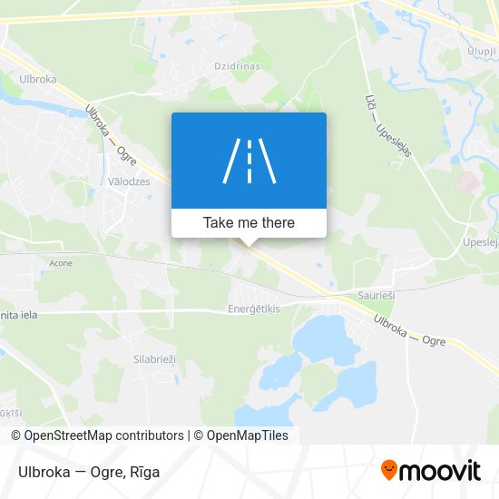 Ulbroka — Ogre map