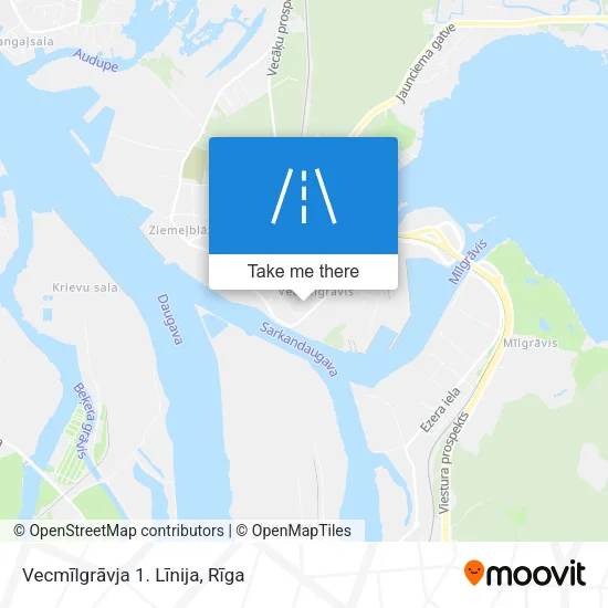 Карта Vecmīlgrāvja 1. Līnija