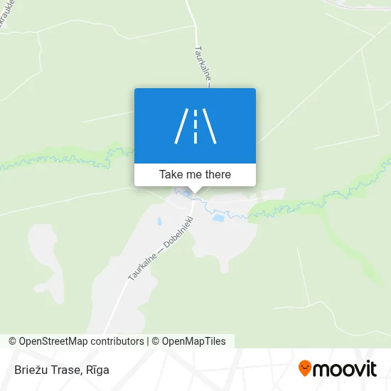 Briežu Trase map