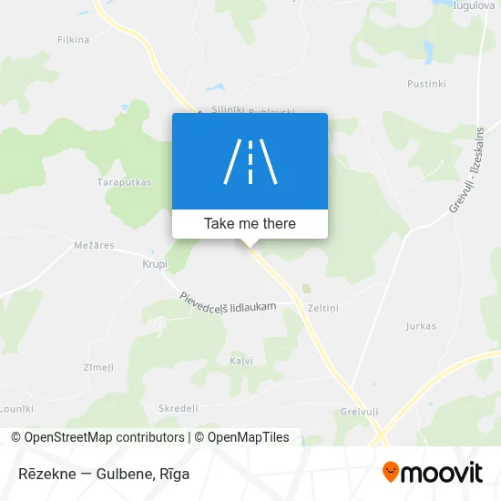 Rēzekne — Gulbene map