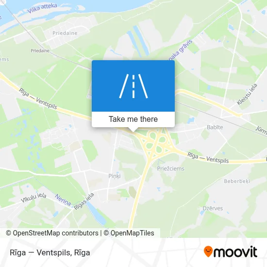 Rīga — Ventspils map