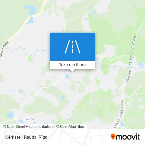 Cērkste - Rauda map