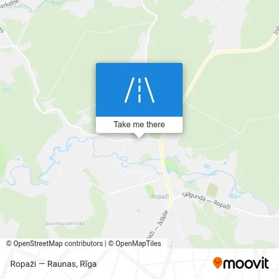 Ropaži — Raunas map