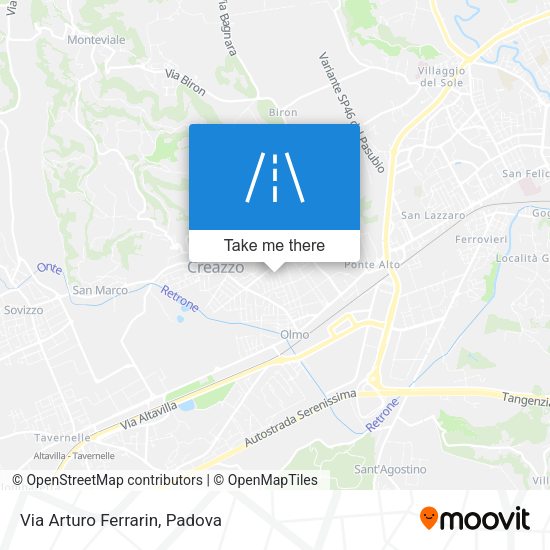 Via Arturo Ferrarin map