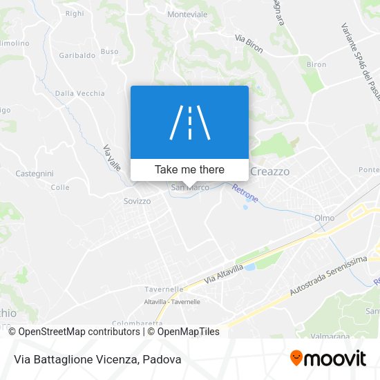 Via Battaglione Vicenza map