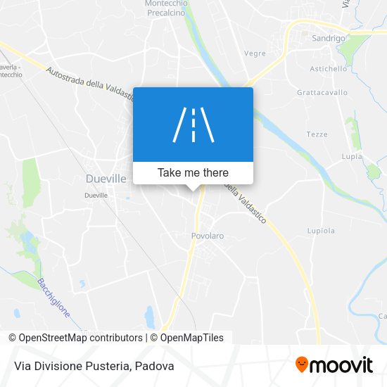 Via Divisione Pusteria map