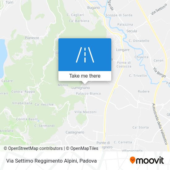 Via Settimo Reggimento Alpini map