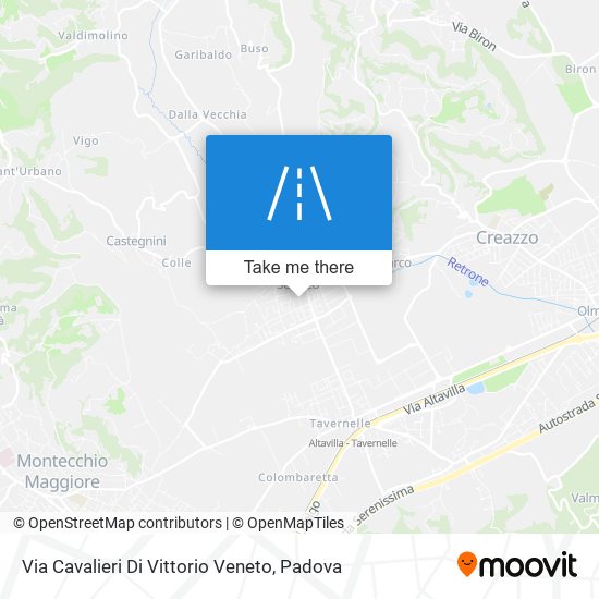 Via Cavalieri Di Vittorio Veneto map