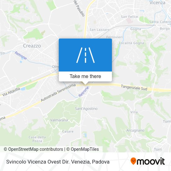 Svincolo Vicenza Ovest Dir. Venezia map