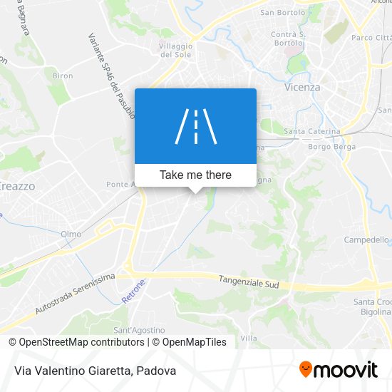 Via Valentino Giaretta map