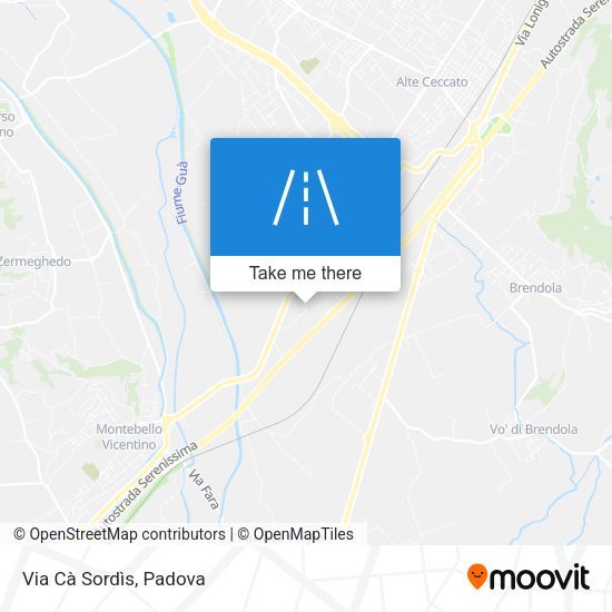 Via Cà Sordìs map