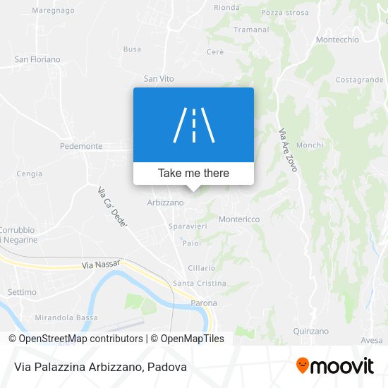Via Palazzina Arbizzano map