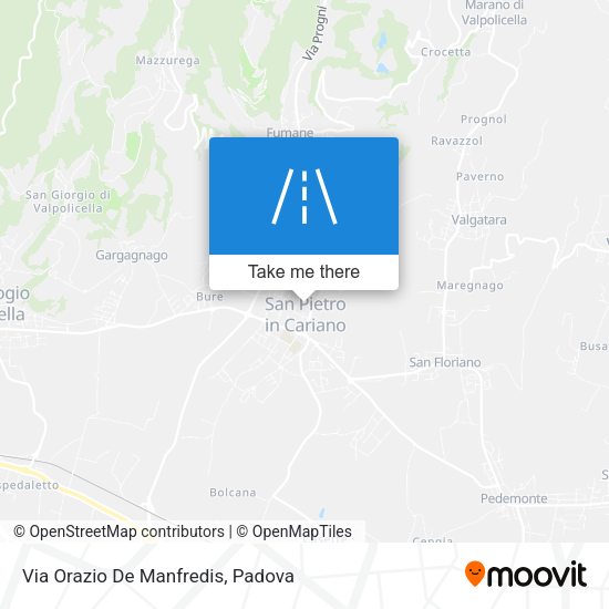 Via Orazio De Manfredis map
