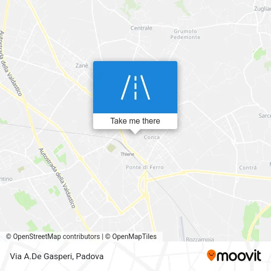 Via A.De Gasperi map