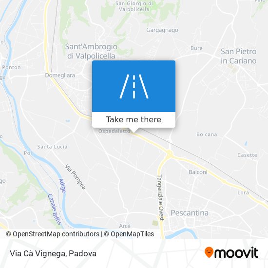 Via Cà Vignega map