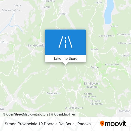 Strada Provinciale 19 Dorsale Dei Berici map