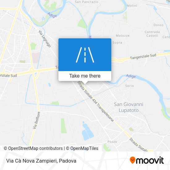 Via Cà Nova Zampieri map