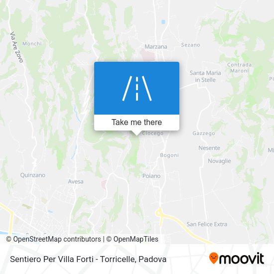 Sentiero Per Villa Forti - Torricelle map