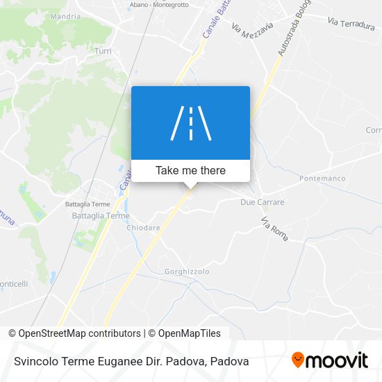 Svincolo Terme Euganee Dir. Padova map