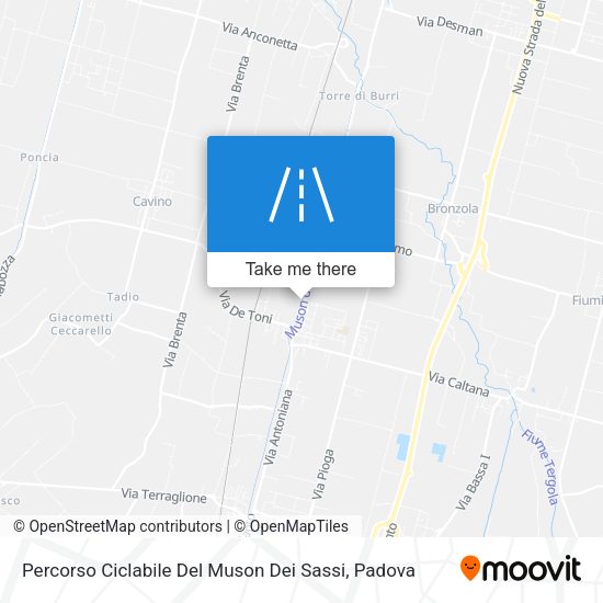 Percorso Ciclabile Del Muson Dei Sassi map