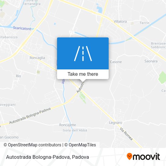 Autostrada Bologna-Padova map