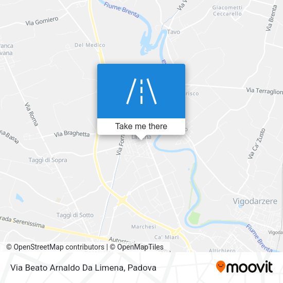 Via Beato Arnaldo Da Limena map