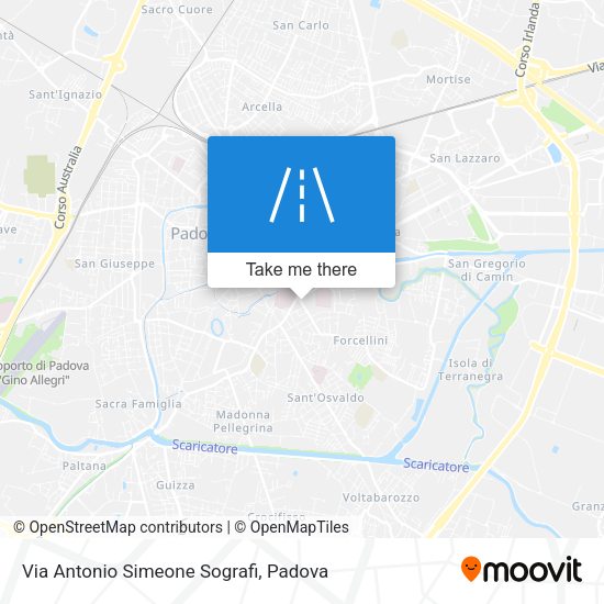 Via Antonio Simeone Sografi map